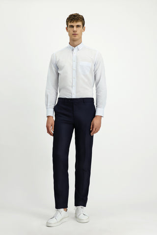  Koyu Lacivert 7 Drop Slim Fit Dar Kesim Klasik Kumaş Pantolon