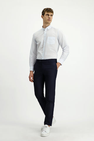  Koyu Lacivert 7 Drop Slim Fit Dar Kesim Klasik Kumaş Pantolon