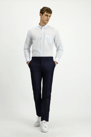  Koyu Lacivert 4 Drop Relaxed Fit Rahat Kesim Klasik Kumaş Pantolon