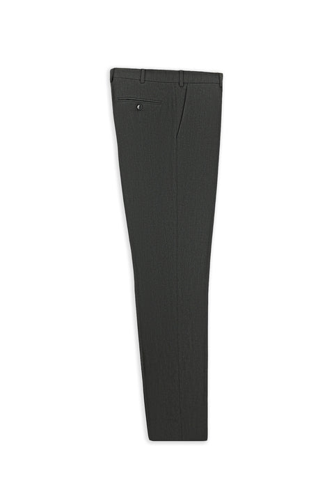 Dark Gray 7 Drop Slim Fit Narrow Cut Lycra Classic Fabric Trousers