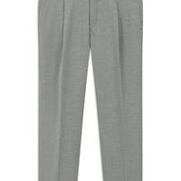 Medium Grey 4 Drop Relaxed Fit Pleated Classic Fabric Trousers