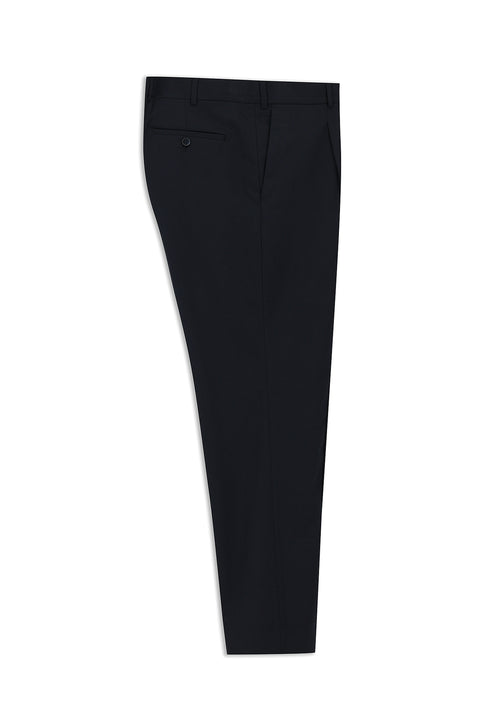 Dark Navy 4 Drop Relaxed Fit Pleated Classic Fabric Trousers