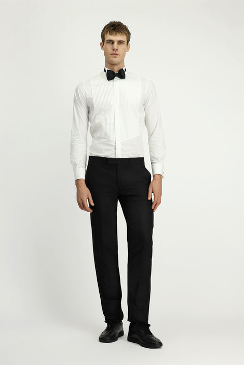 Black 7 Drop Slim Fit Classic Fabric Tuxedo Trousers