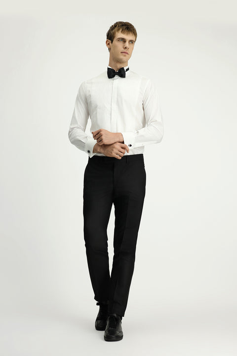 Black 7 Drop Slim Fit Classic Fabric Tuxedo Trousers