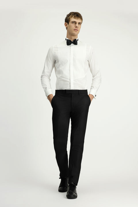 Black 7 Drop Slim Fit Classic Fabric Tuxedo Trousers