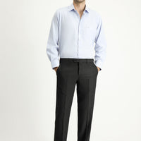 Dark Gray 6 Drop Regular Fit Standard Cut Classic Fabric Wool Trousers