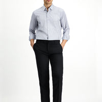 Siyah 6 Drop Regular Fit Standart Kesim Yünlü Klasik Kumaş Pantolon