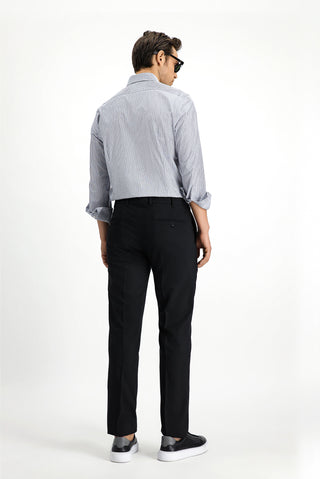 Siyah 6 Drop Regular Fit Standart Kesim Yünlü Klasik Kumaş Pantolon