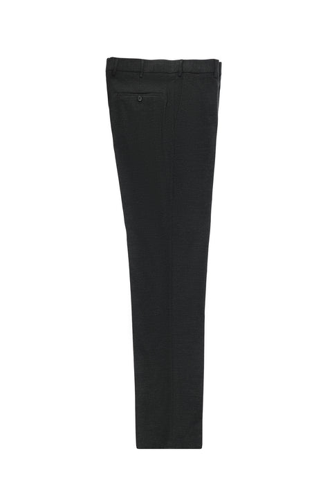Dark Anthracite 4 Drop Relaxed Fit Classic Fabric Wool Trousers