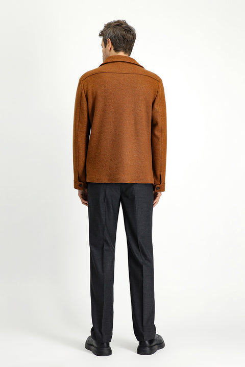 Dark Gray 4-Drop Relaxed Fit Classic Fabric Wool Trousers