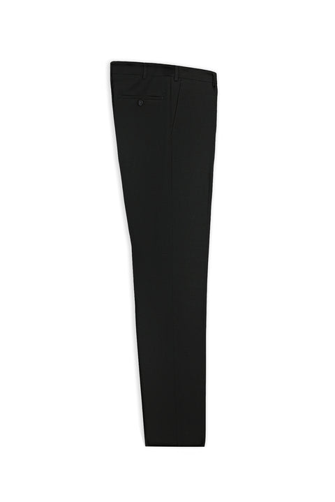 Dark Gray 4-Drop Relaxed Fit Classic Fabric Wool Trousers