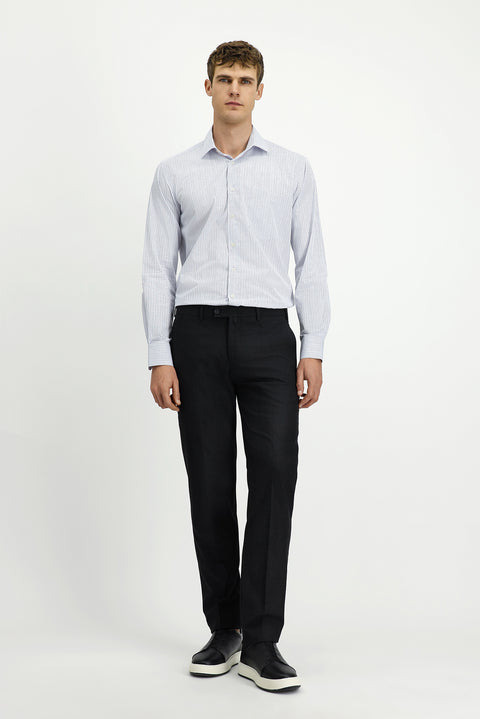Dark Gray 6 Drop Regular Fit Standard Cut Classic Fabric Wool Trousers