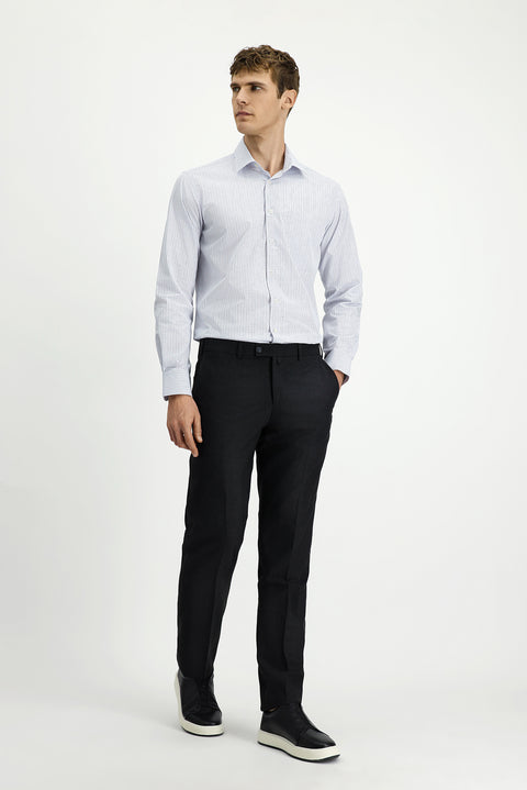Dark Gray 6 Drop Regular Fit Standard Cut Classic Fabric Wool Trousers