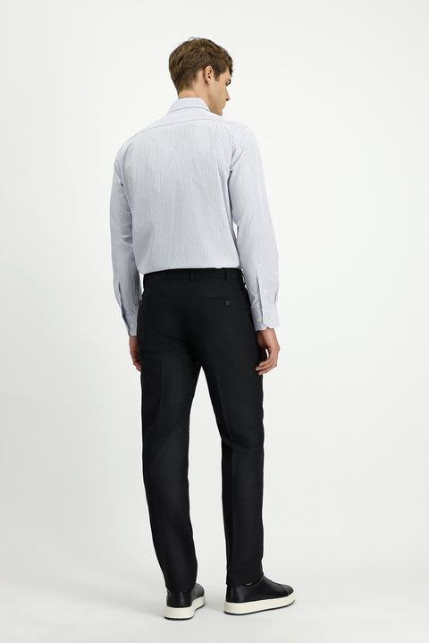 Dark Gray 6 Drop Regular Fit Standard Cut Classic Fabric Wool Trousers