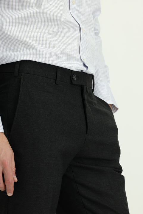 Dark Gray 6 Drop Regular Fit Standard Cut Classic Fabric Wool Trousers