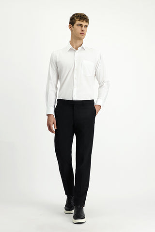  Siyah 4 Drop Relaxed Fit Rahat Kesim Yünlü Klasik Kumaş Pantolon