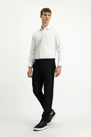  Siyah 4 Drop Relaxed Fit Rahat Kesim Yünlü Klasik Kumaş Pantolon