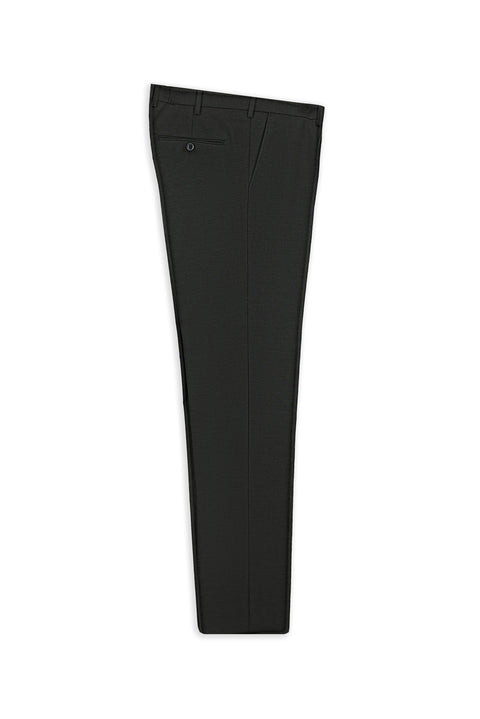 Dark Gray 4-Drop Relaxed Fit Classic Fabric Wool Trousers