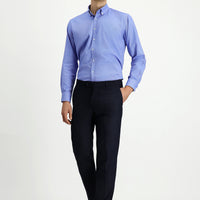 Dark Navy 4 Drop Relaxed Fit Classic Fabric Wool Trousers