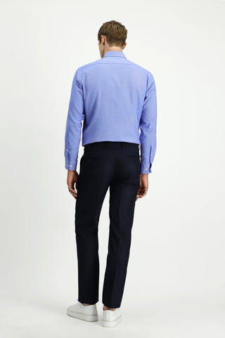 Koyu Lacivert 4 Drop Relaxed Fit Rahat Kesim Yünlü Klasik Kumaş Pantolon