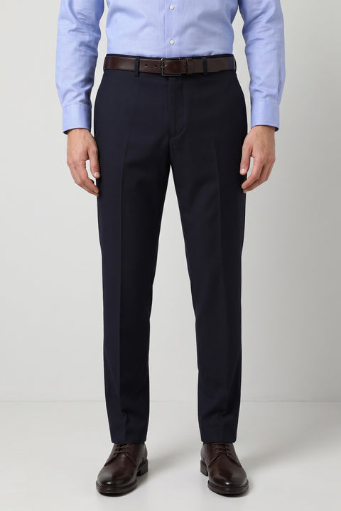 Koyu Lacivert 7 Drop Slim Fit Dar Kesim Yünlü Klasik Kumaş Pantolon