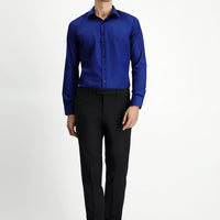 Black 4-Drop Relaxed Fit Casual Cut Classic Wool Fabric Trousers