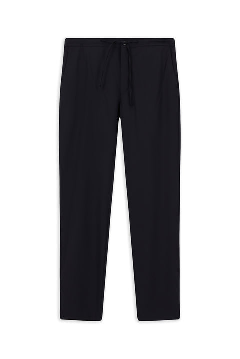 Dark Navy Techno-Line 4 Drop Relaxed Fit Trousers with Elastic Waistband and Drawstring, Classic Fabric.