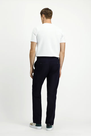  Koyu Lacivert Techno-Line 4 Drop Relaxed Fit Rahat Kesim Beli Lastikli İpli Likralı Klasik Kumaş Pantolon