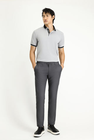  Orta Füme Slim Fit Dar Kesim Beli Lastikli İpli Likralı Pantolon