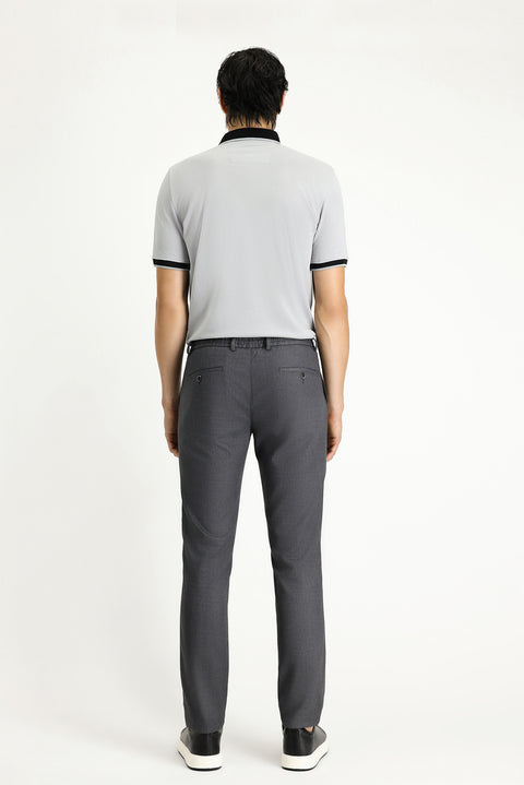 Mid-Smoked Slim Fit Skinny Elastic Waist Drawstring Lycra Trousers