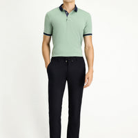Dark Navy Slim Fit Skinny Drawstring Waistband Trousers