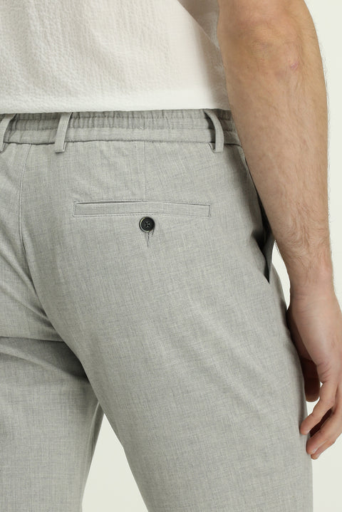 Light Grey 6 Drop Regular Fit Standard Cut Elastic Waist Drawstring Sport Pants