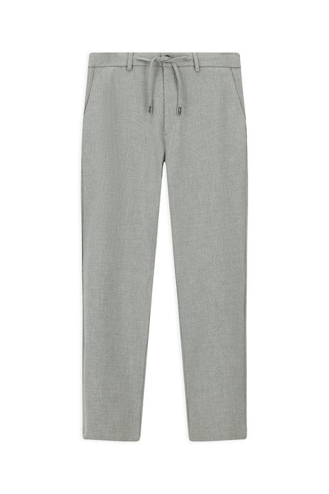 Medium Grey Regular Fit Standard Cut Elasticated Waist Drawstring Lycra Trousers