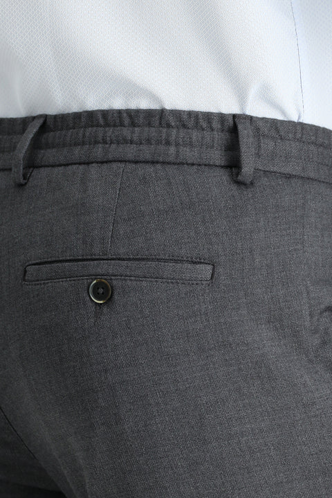 Medium Gray 6 Drop Regular Fit Standard Cut Elastic Waist Drawstring Sport Pants