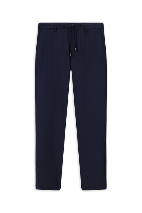 Medium Navy 6 Drop Regular Fit Standard Cut Elastic Waist Drawstring Sport Pants