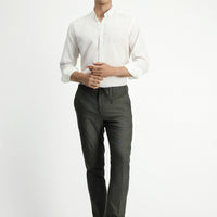 Orta Haki 7 Drop Super Slim Fit Eksra Dar Kesim Beli Lastikli İpli Desenli Likralı Klasik Kumaş Pantolon