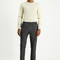 Dark Anthracite 7 Drop Super Slim Fit Extra Narrow Cut Elastic Waist Lycra Classic Fabric Trousers