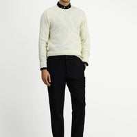 Black 7 Drop Super Slim Fit Extra Narrow Cut Lycra Elastic Waist Drawstring Classic Fabric Trousers
