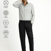 Black Techno-Line 7 Drop Slim Fit Narrow Cut Lycra Classic Fabric Trousers