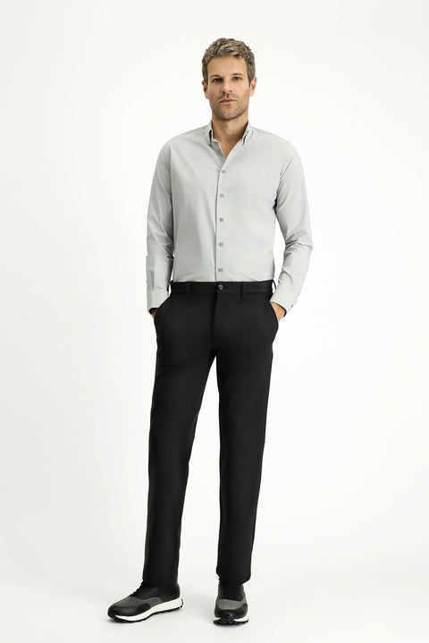 Black Techno-Line 7 Drop Slim Fit Narrow Cut Lycra Classic Fabric Trousers