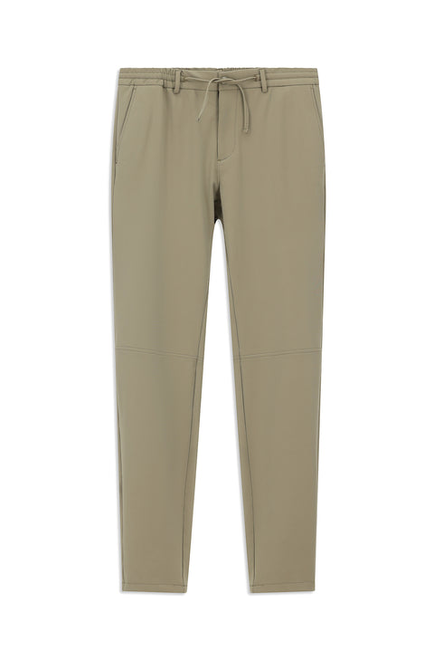 Medium Mink Techno-Line 7 Drop Super Slim Fit Extra Narrow Cut Lycra Elastic Waist Drawstring Classic Fabric Trousers