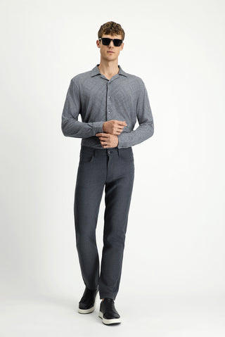  Orta Füme 7 Drop Slim Fit Dar Kesim Yünlü Kumaş Pantolon
