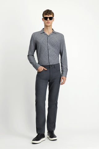  Orta Füme 7 Drop Slim Fit Dar Kesim Yünlü Kumaş Pantolon