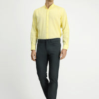 Dark Green 7 Drop Slim Fit Narrow Cut Wool Fabric Trousers