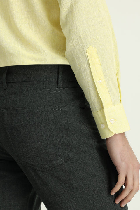Dark Green 6 Drop Regular Fit Standard Cut Wool Fabric Trousers