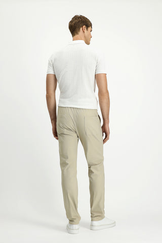  Krem Techno-Line 7 Drop Super Slim Fit Eksra Dar Kesim Likralı Beli Lastikli İpli Klasik Kumaş Pantolon
