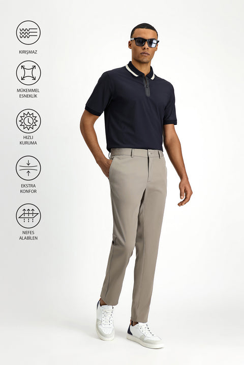 Orta Vizon Techno-Line 7 Drop Super Slim Fit Eksra Dar Kesim Likralı Klasik Kumaş Pantolon