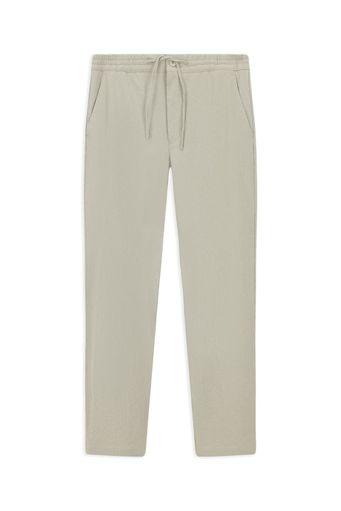 Medium Mink Techno-Line 6 Drop Regular Fit Standard Cut Elasticated Waist Drawstring Wavy Classic Fabric Trousers