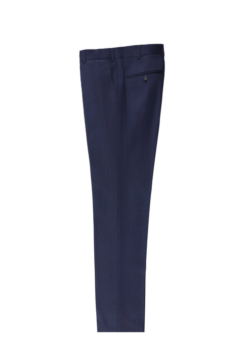 Medium Navy 6 Drop Regular Fit Classic Patterned Fabric Trousers