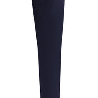 Dark Navy 4 Drop Relaxed Fit Lycra Patterned Classic Fabric Trousers